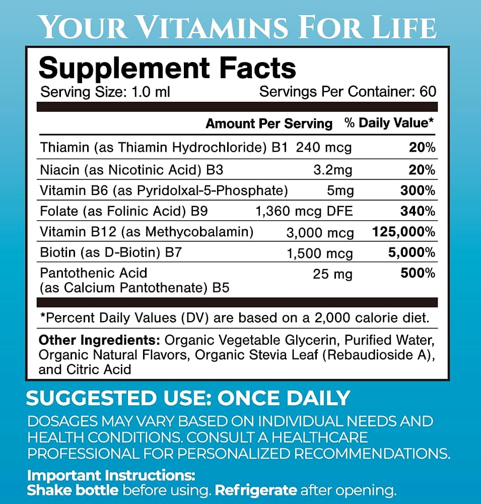 Tropical Oasis Vitamin B Complex Liquid Drops Energy Support - 60 Servings - image 2