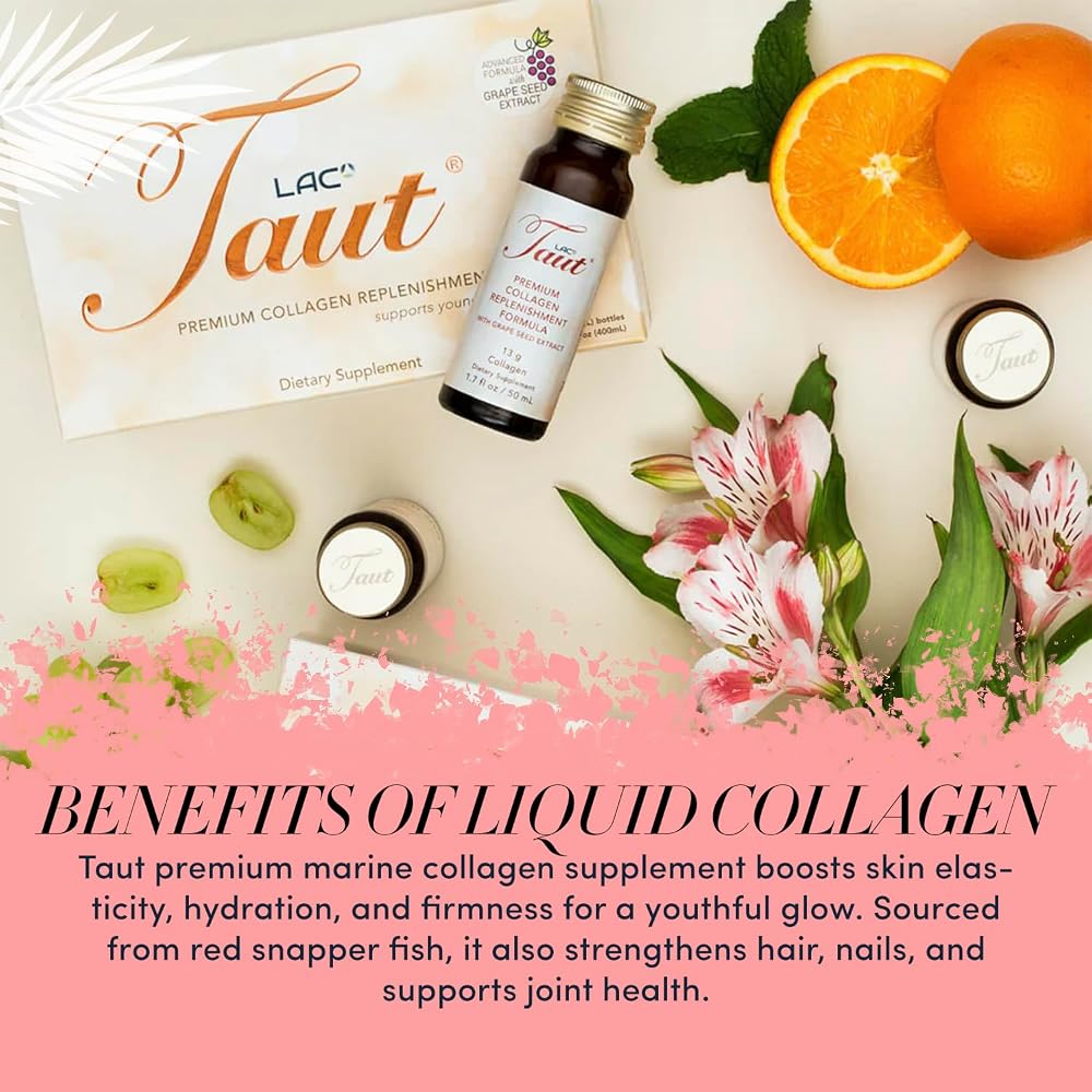 TAUT Discovery Marine Collagen Drink, 16 Bottles, 5 Face Masks