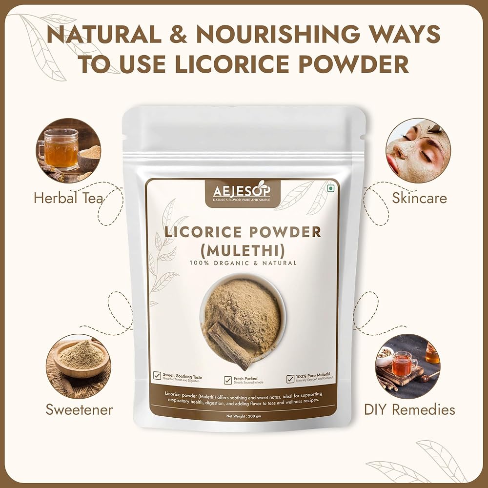 AEJESOP Licorice Root Powder Raw Mulethi - 7 oz - image 5