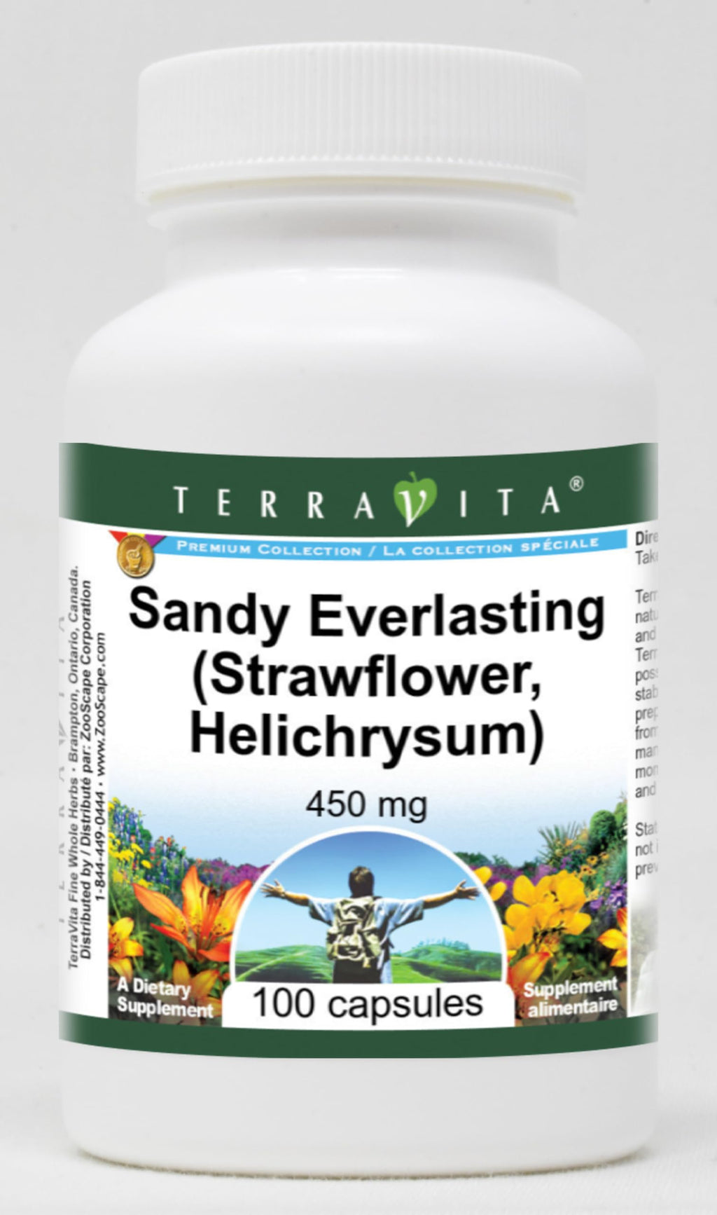 Terravita Sandy Everlasting Strawflower Helichrysum 450 mg - 100 Capsules