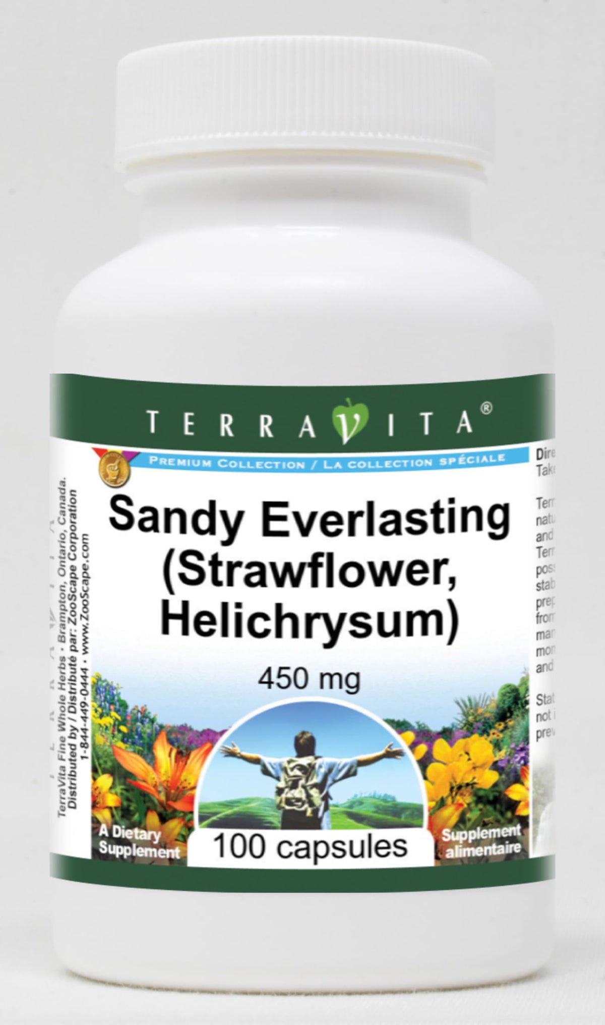 Terravita Sandy Everlasting Strawflower Helichrysum 450 mg - 100 Capsules