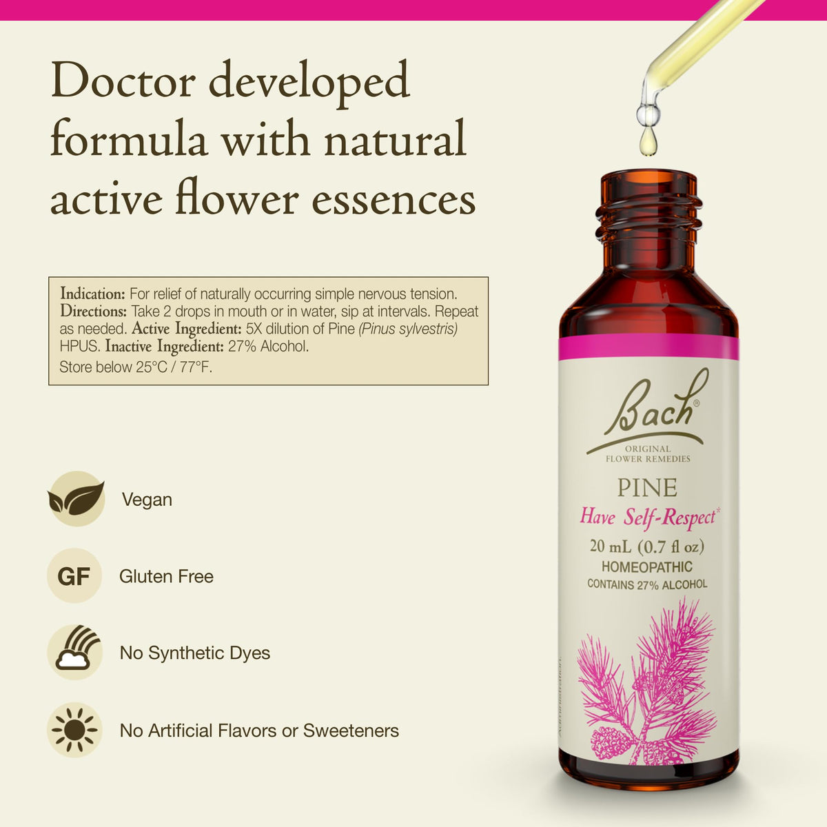 Bach Flower Remedies Pine for Self-Respect - 20mL - image 2