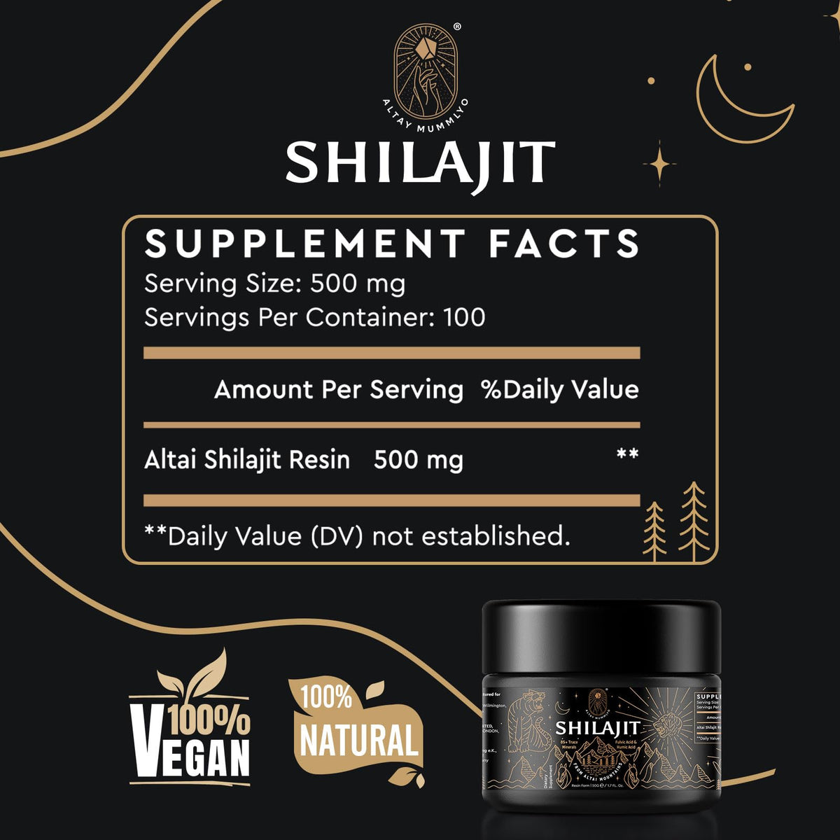 ALTAY MUMMIYO Shilajit Resin with Fulvic Acid & Trace Minerals