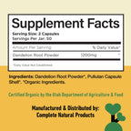 Complete Natural Products Dandelion Root 600mg Capsules - 100 Count - image 4