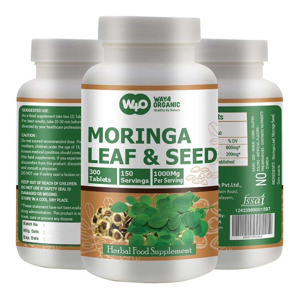 WAY 4 ORGANIC W4O Moringa Oleifera Leaf and Seed Powder (80:20) Ratio