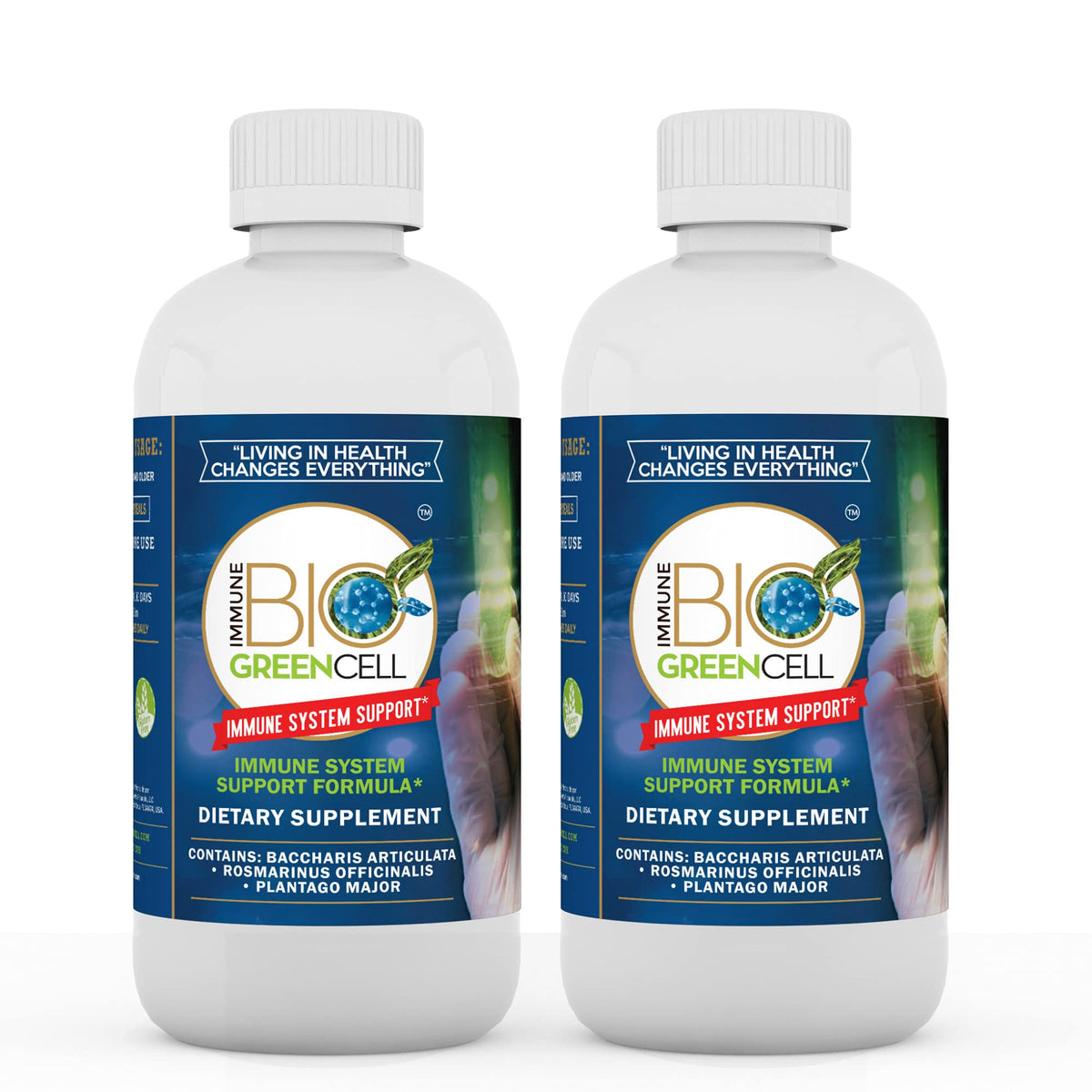 Immune Bio Green Cell Immune System Support Liquid - 2 x 8 oz