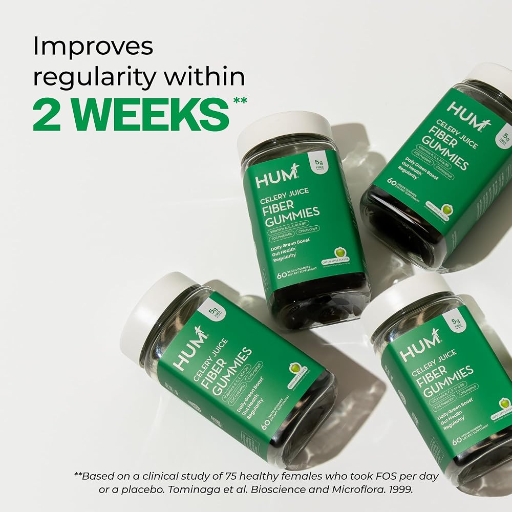 HUM Celery Juice Fiber Gummies Prebiotic Chlorophyll - 60 Count - image 4