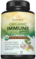 Sunergetic USDA Organic Immune Support Supplement - 90 Tablets
