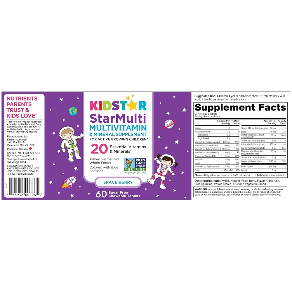 KidStar Nutrients StarMulti Chewable Multivitamin - 60 Tablets - image 3