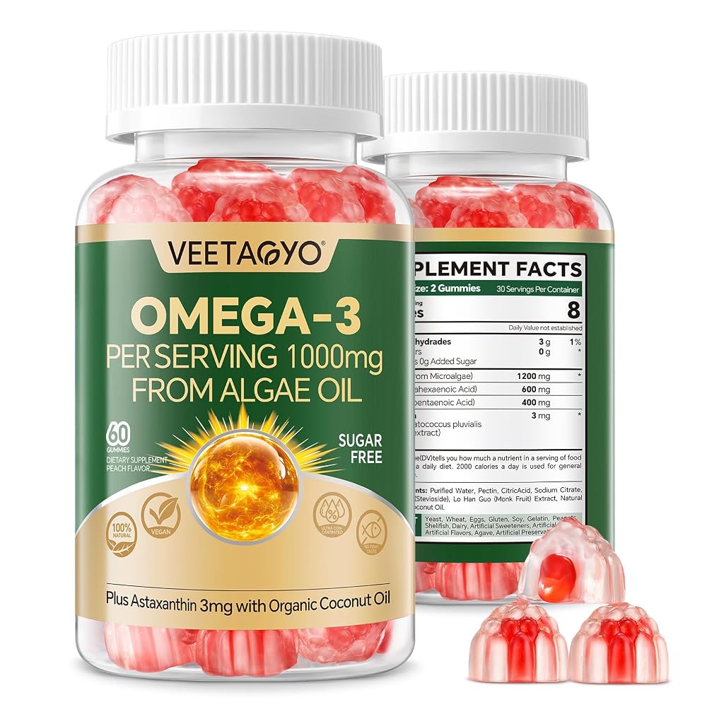VEETAGYO Vegan Omega-3 1200mg Gummies - 60 Count