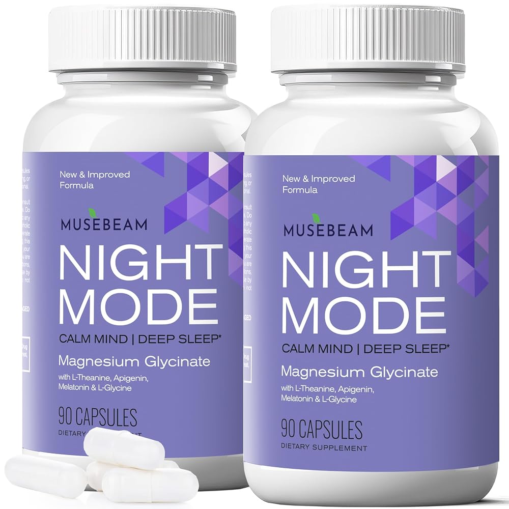 MuseBeam Magnesium Glycinate with Melatonin & L-Theanine, 90 Capsules
