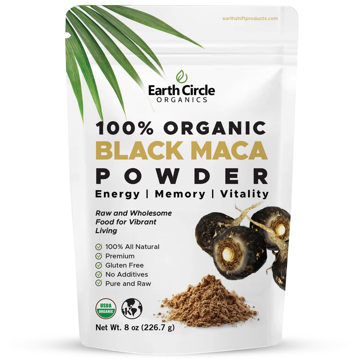 Earth Circle Organics Black Maca Powder - 8 Ounce