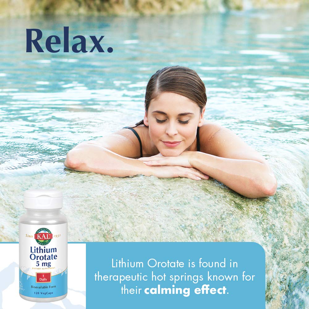 KAL Lithium Orotate Mood Support - 120 Vegetarian Capsules - image 3