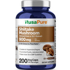 NusaPure Shiitake Mushroom 900mg - 200 Vegetarian Capsules
