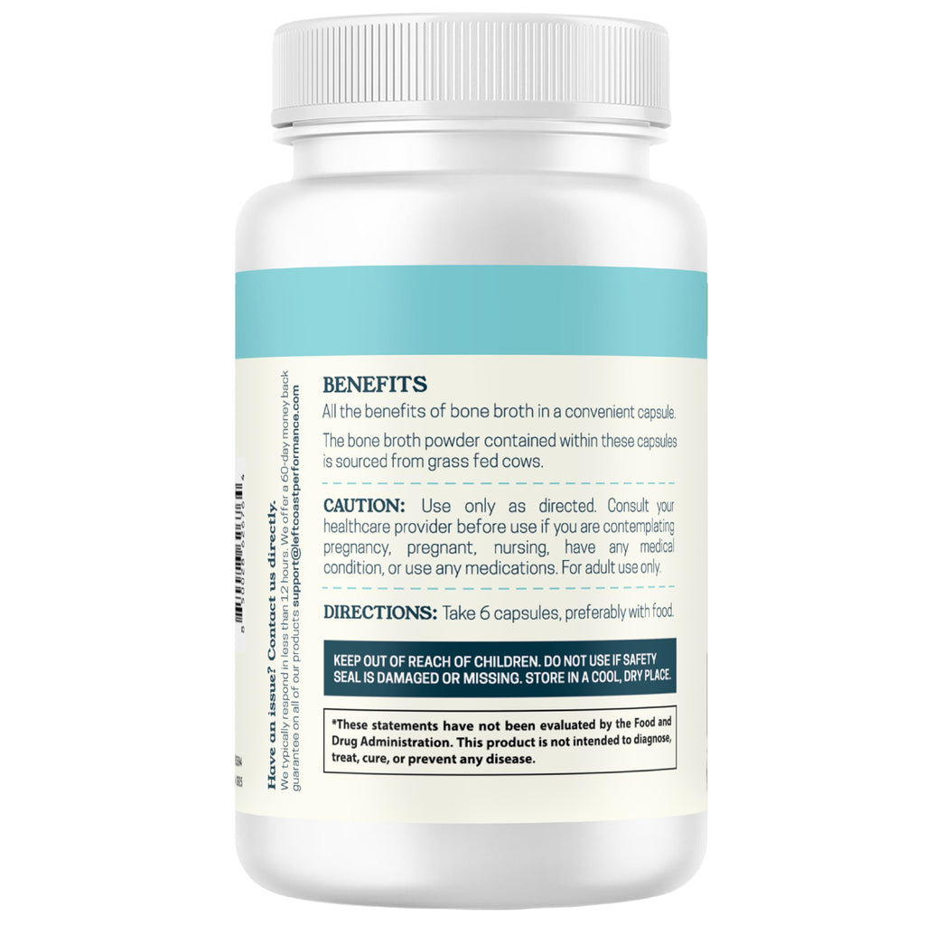Left Coast Performance Grass-Fed Bone Broth Capsules - 180 Capsules - image 9