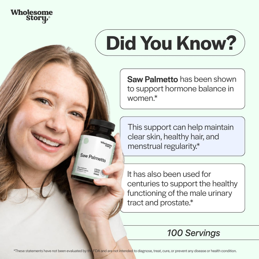 Wholesome Story Saw Palmetto Extract 500mg - 100 Capsules - image 5
