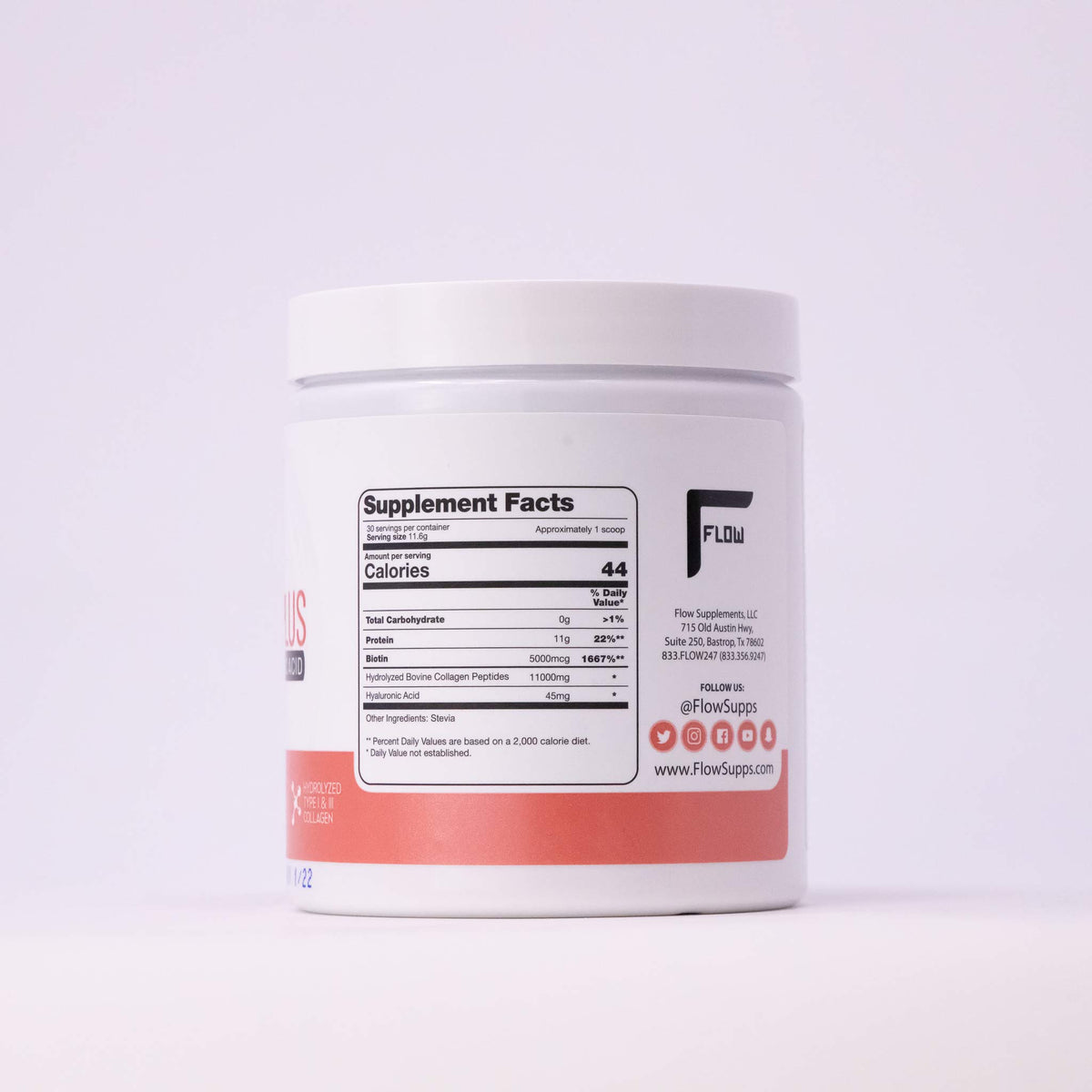 Flow Supps Collagen Peptides Protein Powder with Hyaluronic Acid & Biotin - 348g - image 7