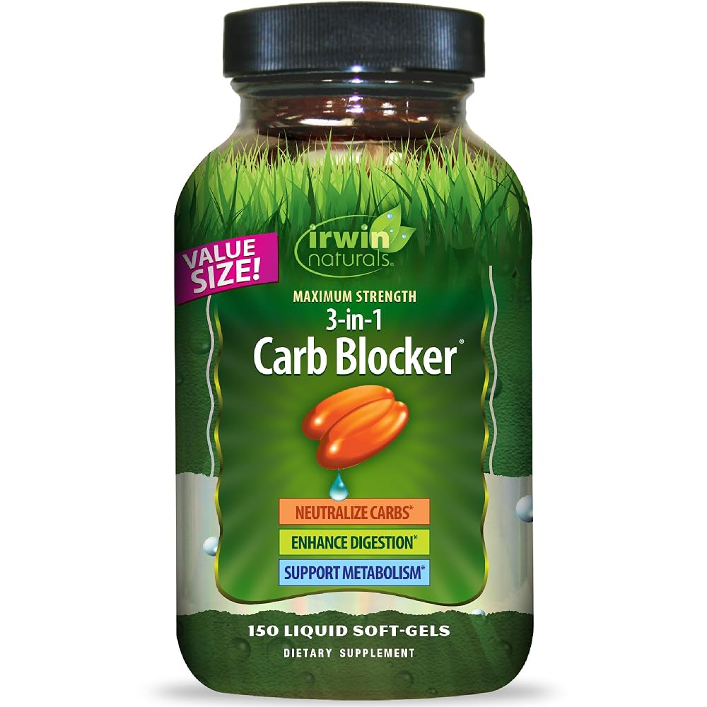Irwin Naturals 3-in-1 Carb Blocker Maximum Strength - 150 Softgels