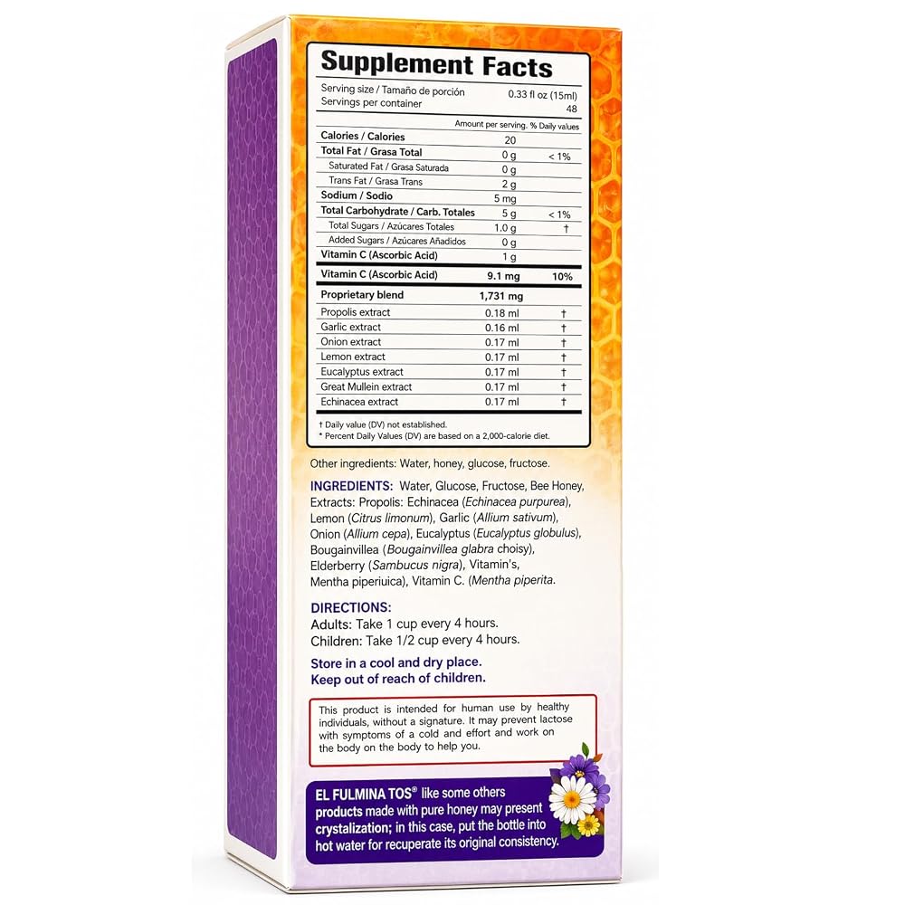 Fulminatos El Fulmina TOS Herbal Syrup with Propolis & Honey - 240 mL - image 5