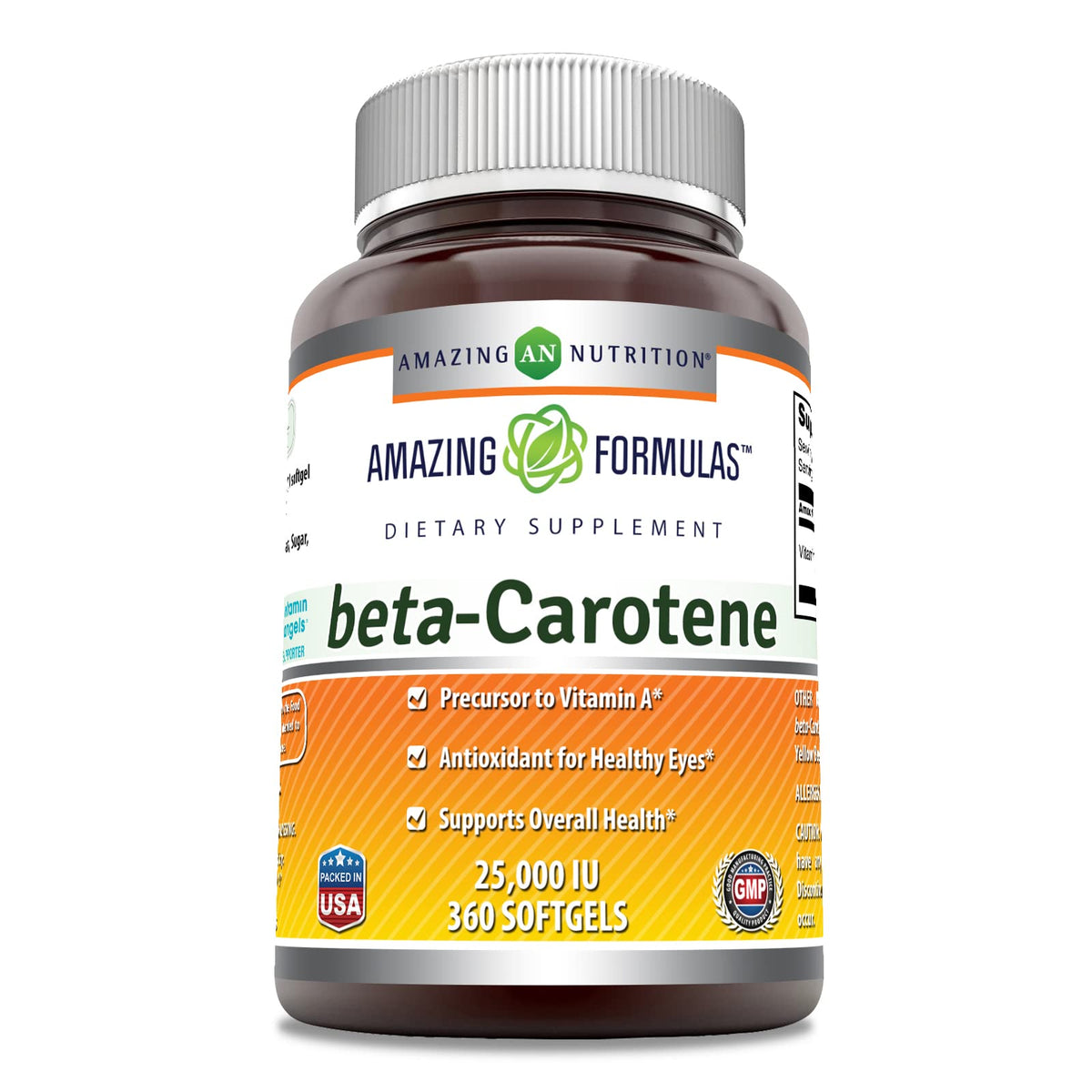 Amazing Nutrition Beta Carotene 25000 IU - 360 Softgels