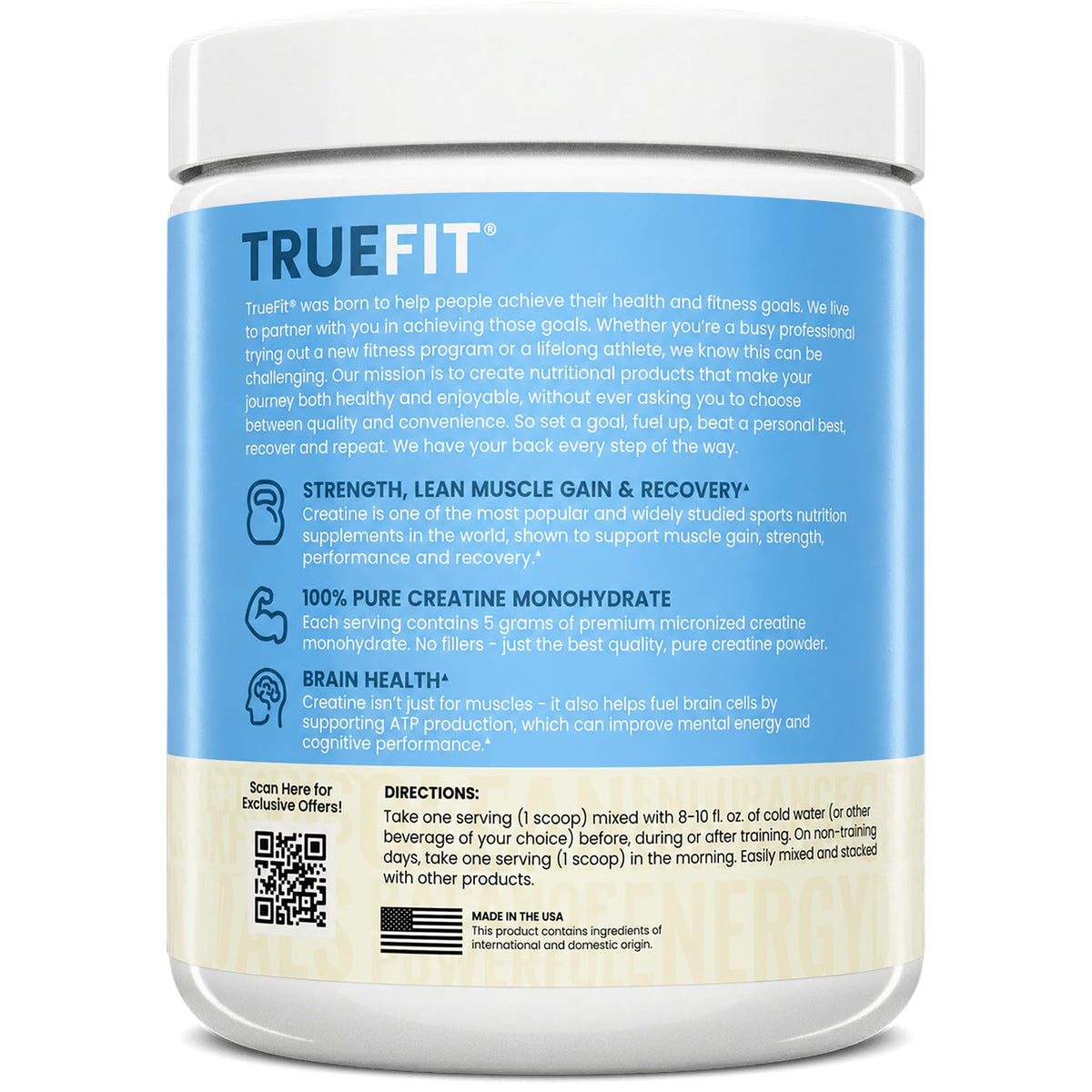 RSP Nutrition TrueFit Creatine Monohydrate Powder - 60 Servings - image 7