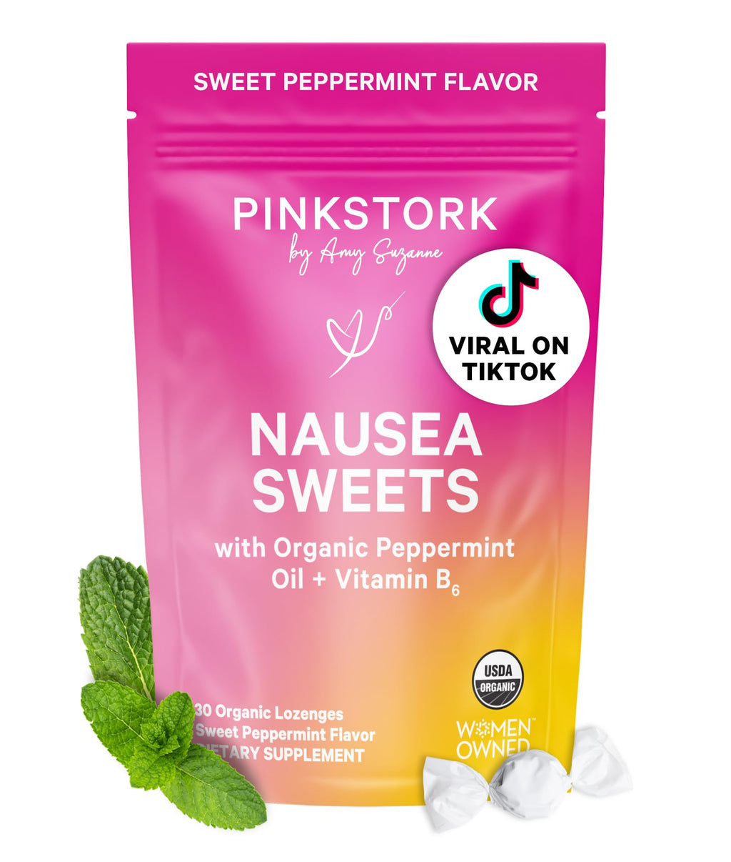 Pink Stork Organic Peppermint Sweets for Morning Sickness - 30 Count