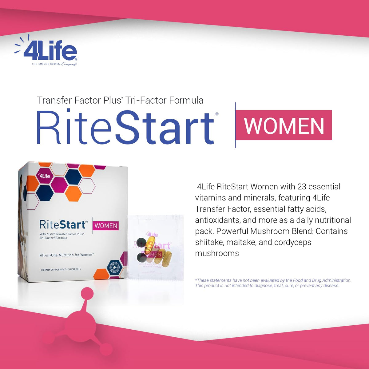 4Life RiteStart Women Multivitamin with CoQ10 - 30 Packets - image 3