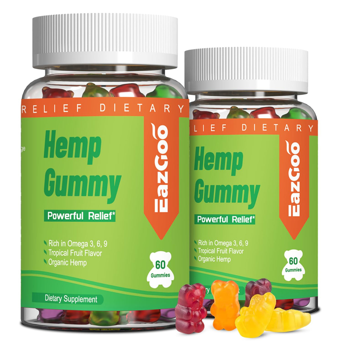 EAZGOO Natural Hemp Gummies 2,000,000 XXL Extra Strength