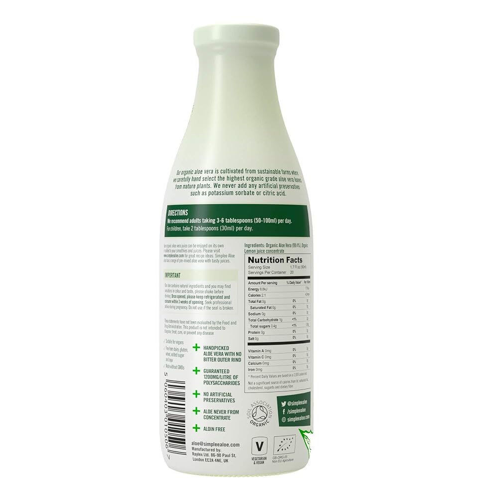 Simplee Aloe Organic Aloe Vera Juice - 33.8 Fl Oz - image 2