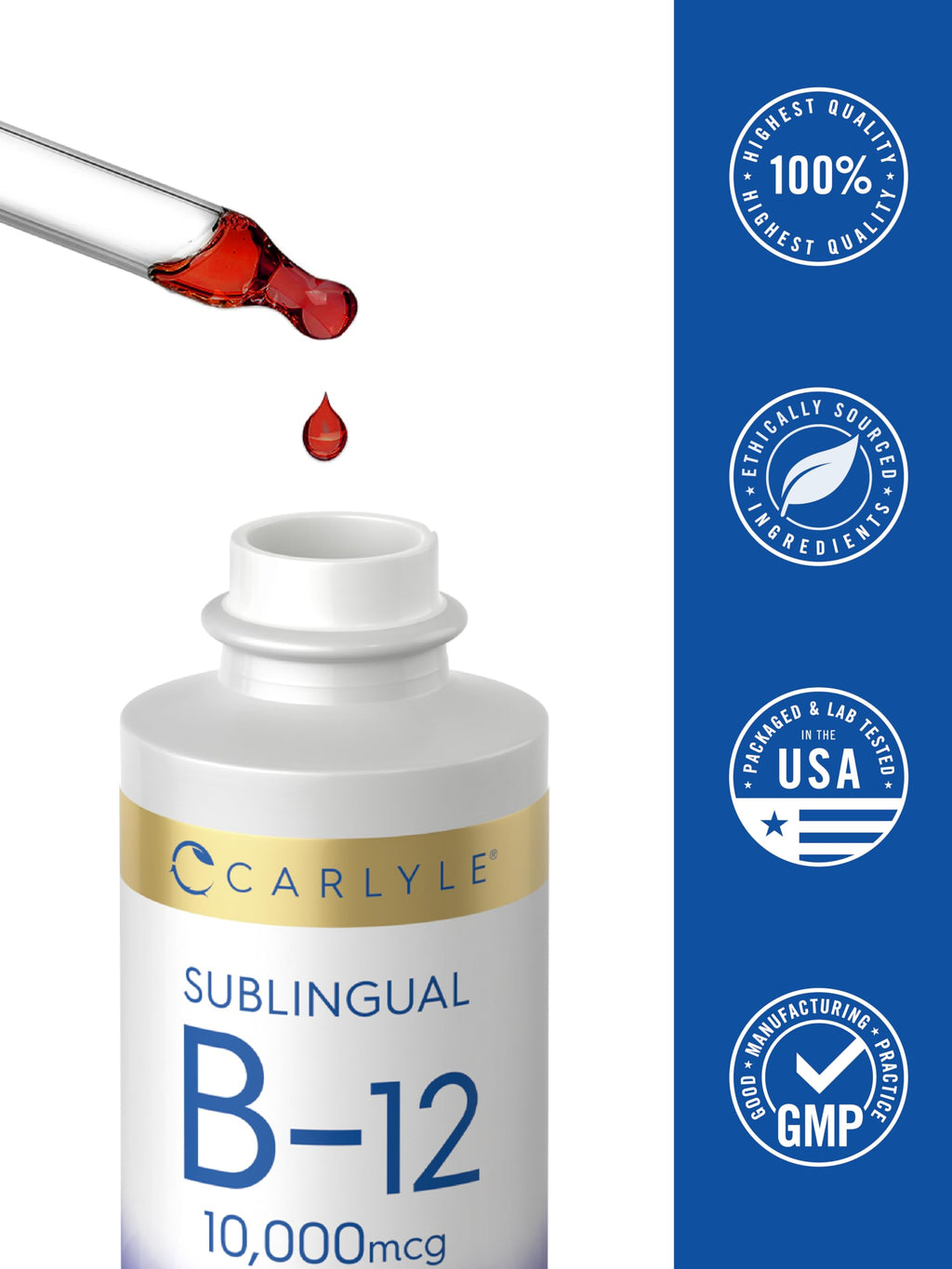 Carlyle Vitamin B12 Sublingual Liquid Drops 10,000 mcg - 2 fl oz - image 7