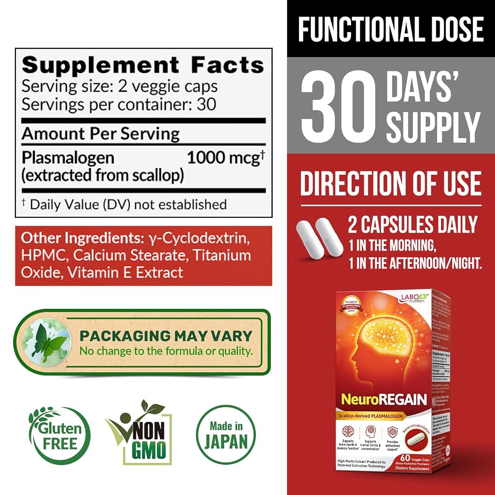LABO Nutrition NeuroREGAIN Plasmalogen Brain Support - 180 Capsules - image 2