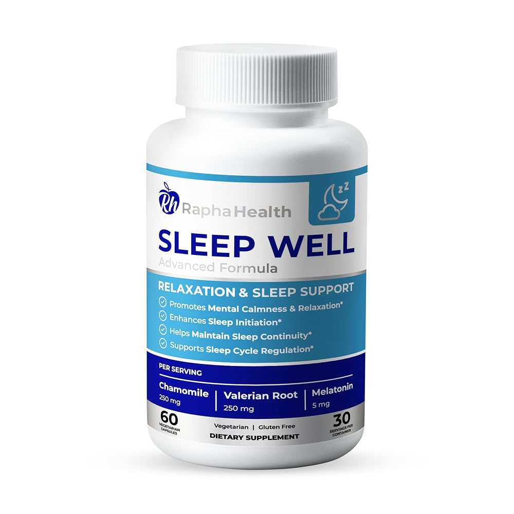 RAPHA HEALTH Sleep Well Natural Sleep Aid - 60 Capsules
