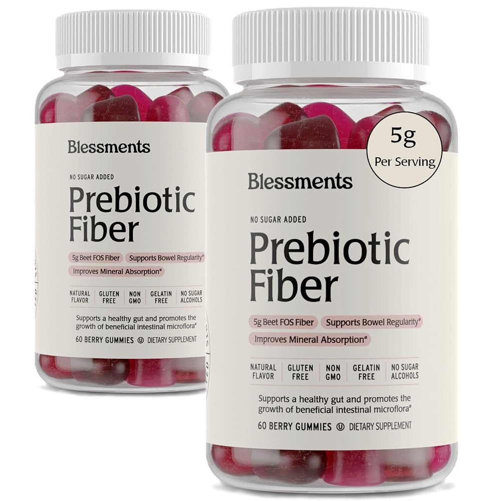 Blessments - Prebiotic Fiber Gummies, No Added Sugar, 5g, 60 Count