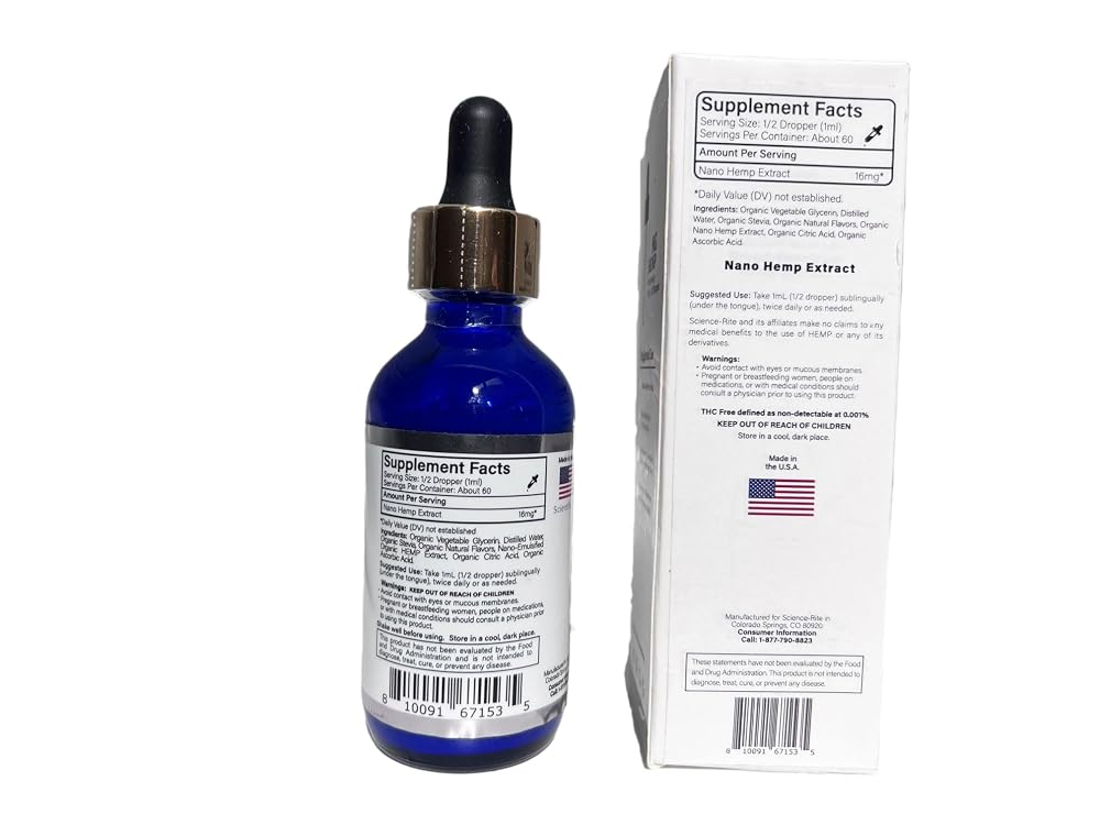 Science-Rite Nano Water-Soluble Hemp Drops Mint - 2 Fl Oz - image 4