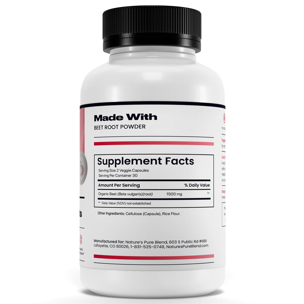 Nature's Pure Blend Organic Beet Root Powder Capsules - 60 Count - image 8
