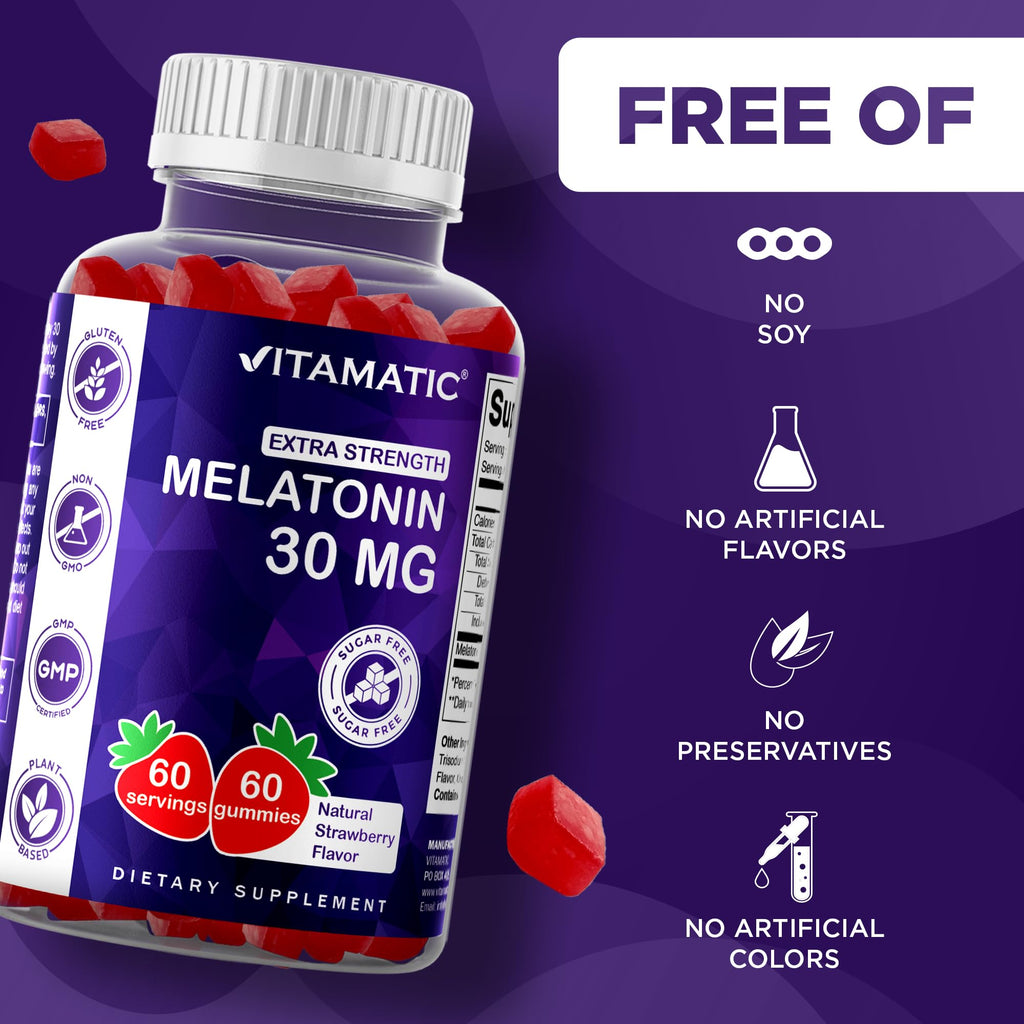 Vitamatic Extra Strength Melatonin 30 mg - 60 Gummies - image 4
