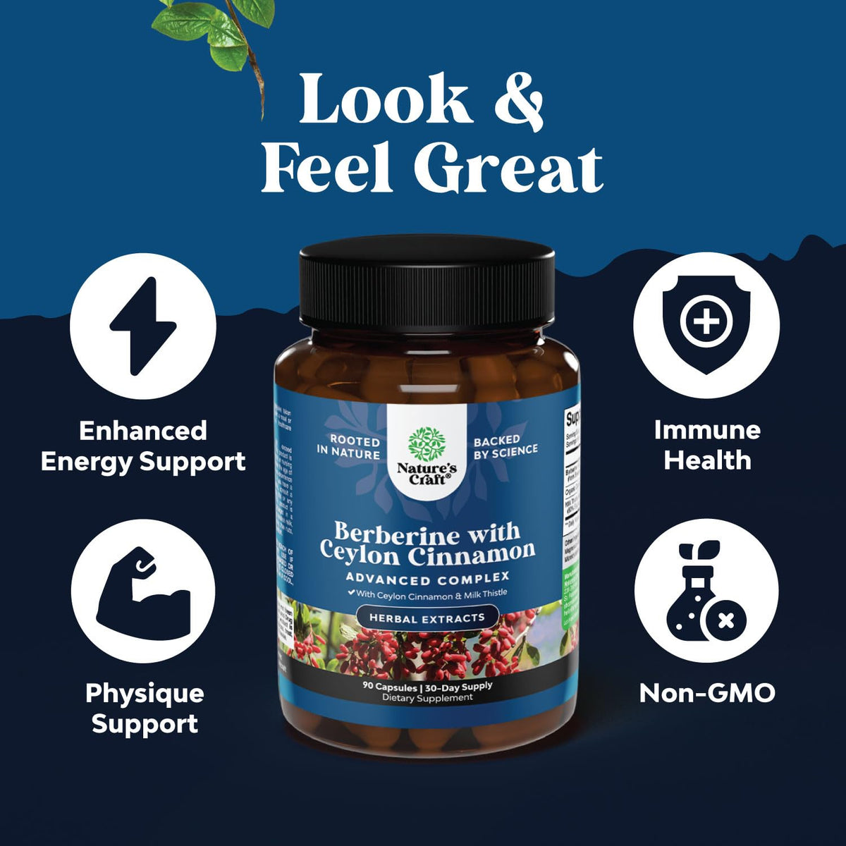 Natures Craft Balancing Berberine Plus 1200mg Per Serving Complex