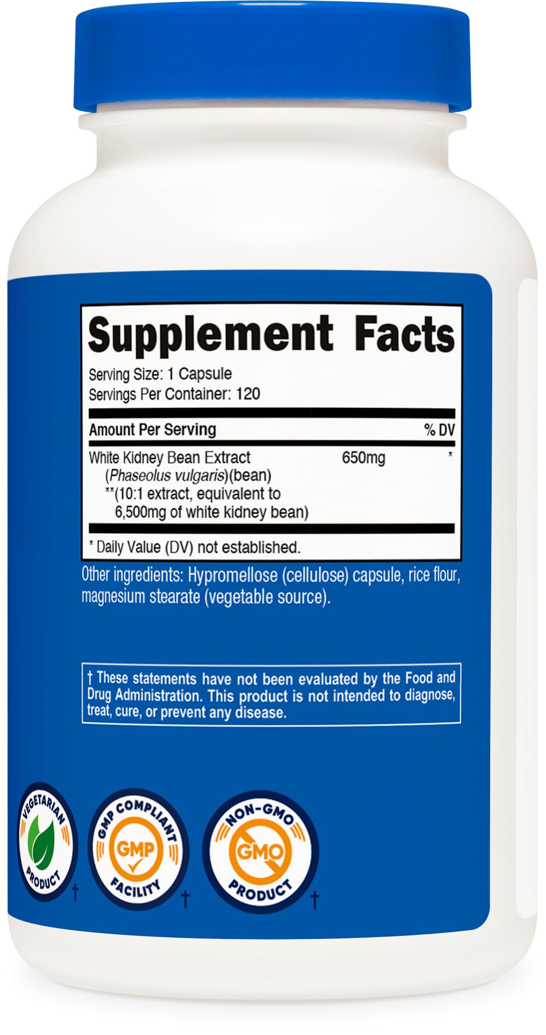 Nutricost White Kidney Bean Extract - 120 Vegetarian Capsules - image 5