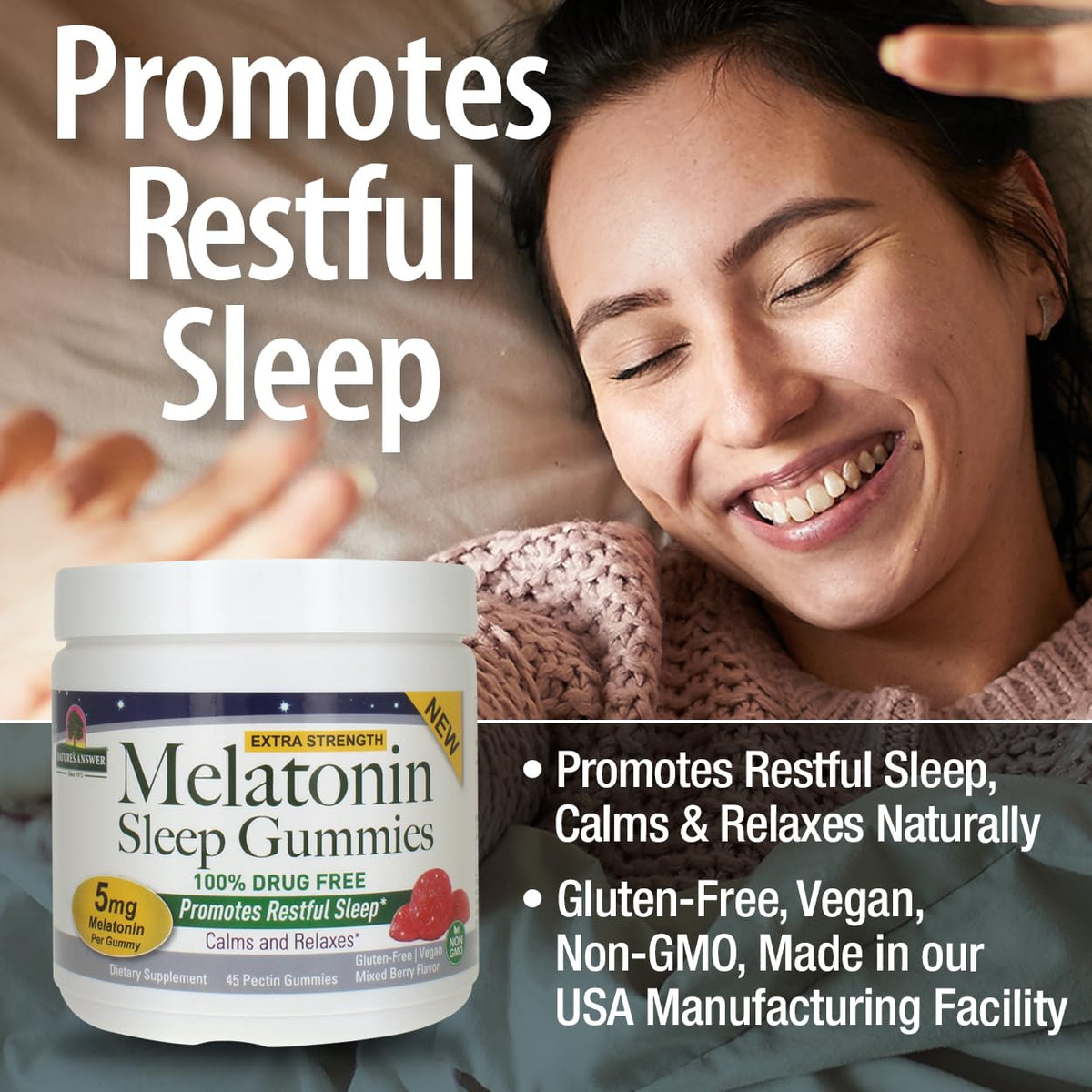 Nature's Answer Melatonin Sleep Gummies 5mg - 45 Gummies - image 4