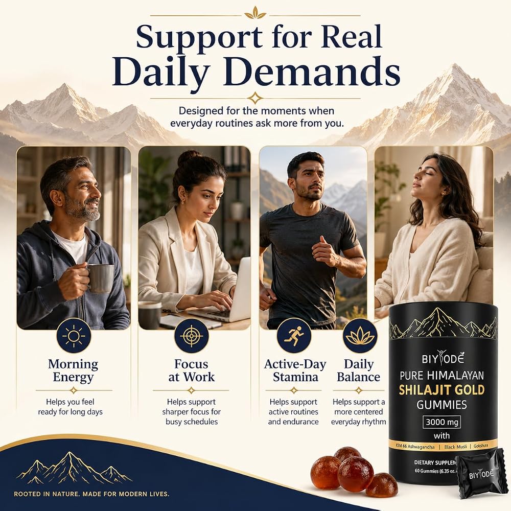 BIYODE Pure Himalayan Shilajit Gummies: Rich in Ashwagandha