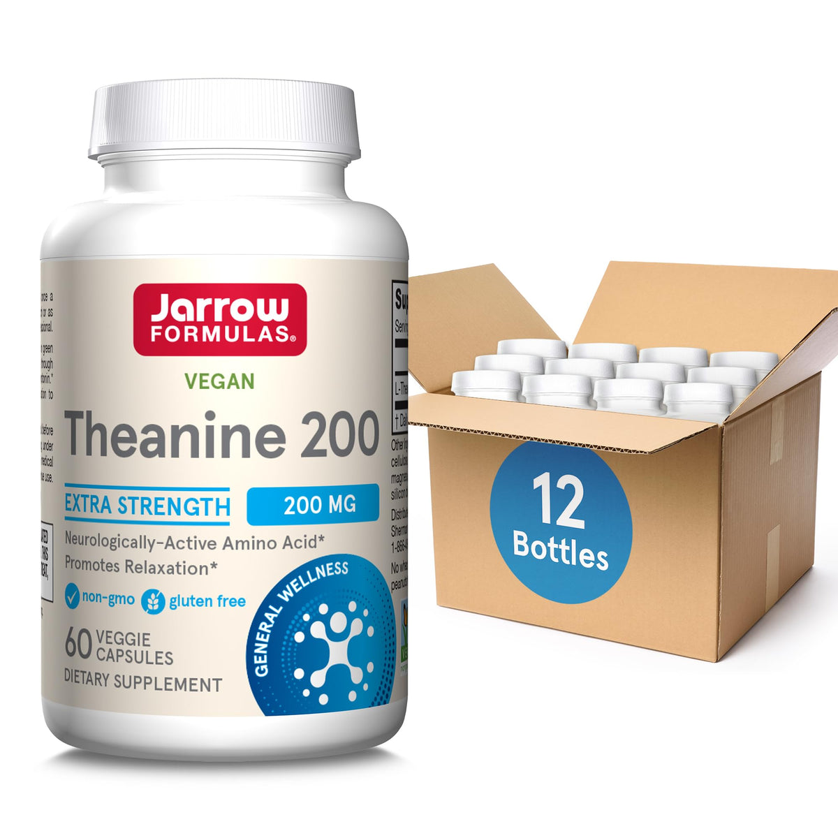 Jarrow Formulas Extra Strength Theanine 200 mg - 60 Vegetarian Capsules