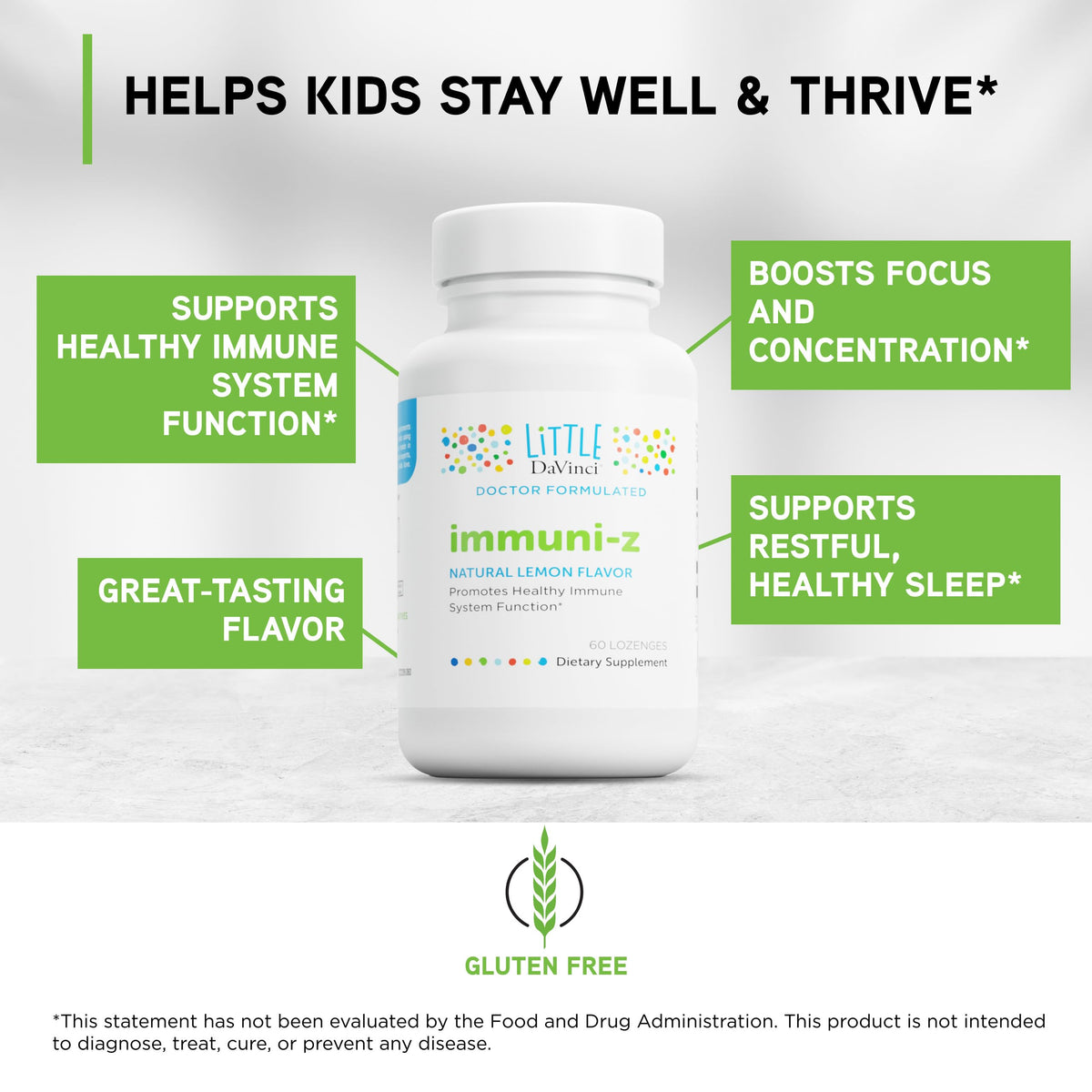 Little DaVinci Immuni-z Zinc Lozenges Lemon - 60 Lozenges - image 3
