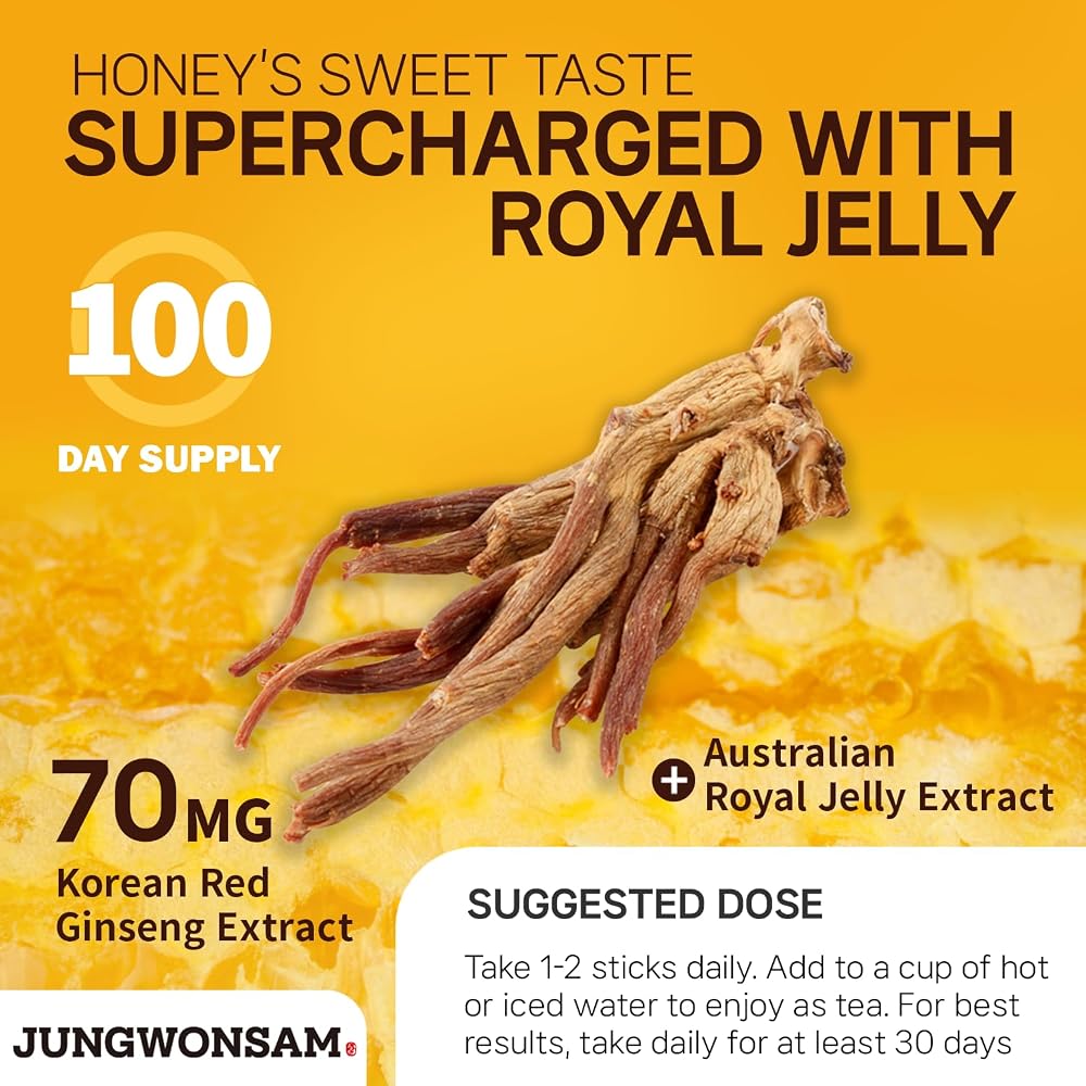JUNGWONSAM 6-Year Korean Red Ginseng Extract & Royal Honey - 100 Sticks - image 7
