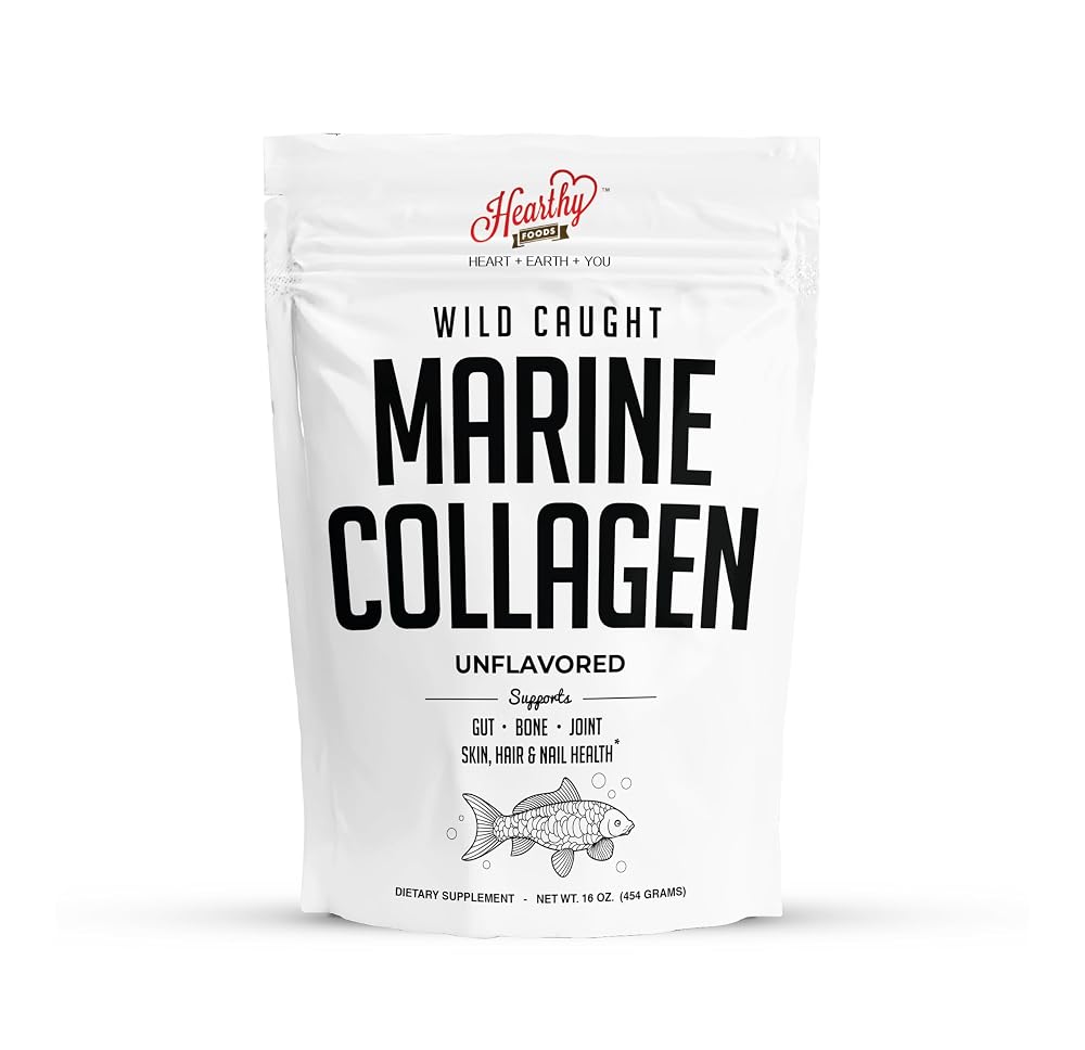 HEARTHY FOODS Marine Collagen Powder - 45 Servings