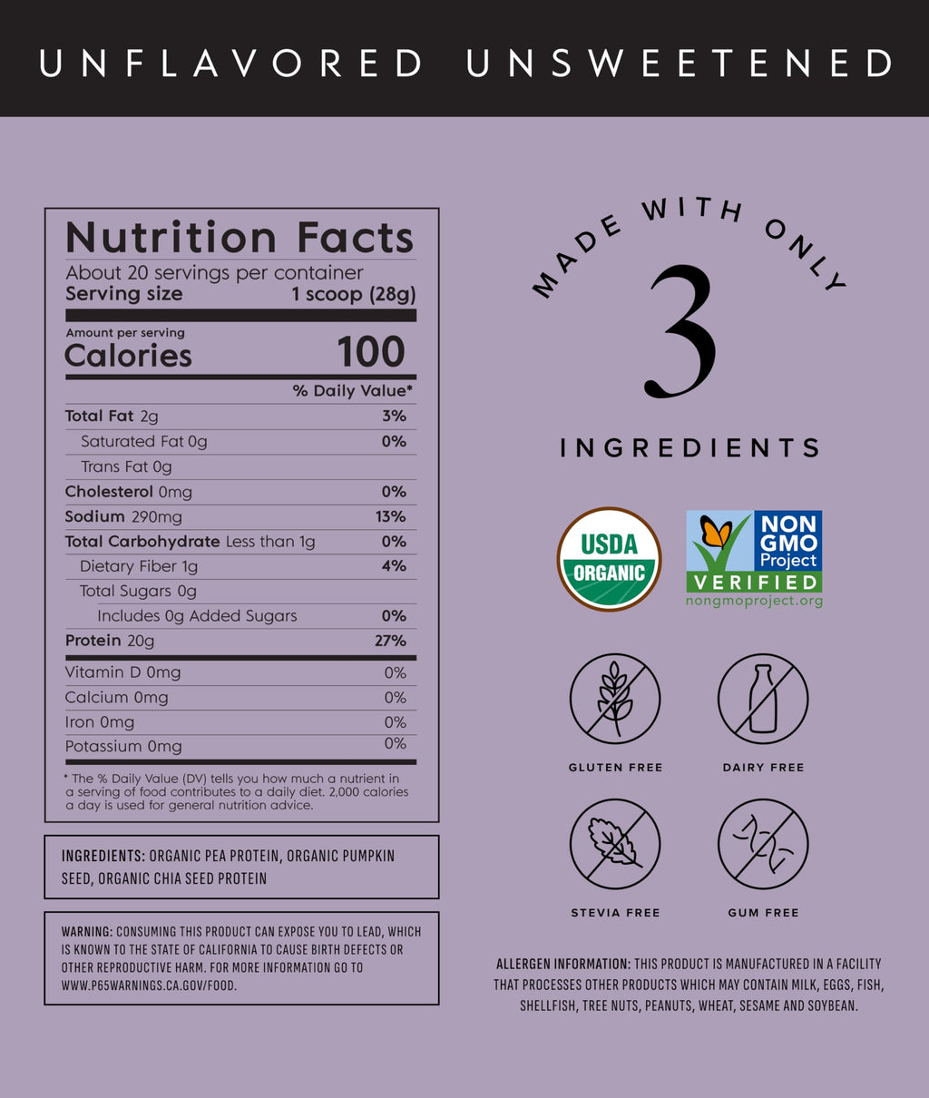 Truvani Organic Plant Based Protein Powder