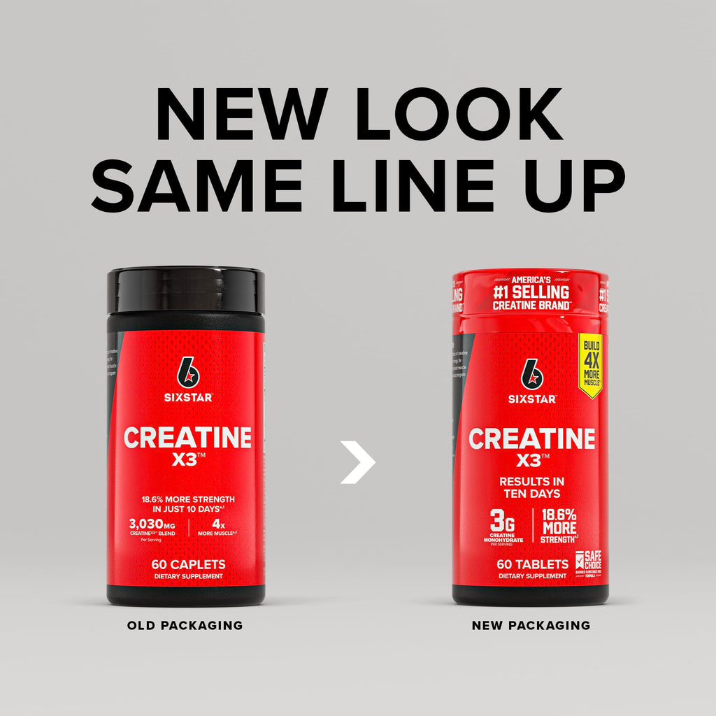 Six Star Creatine X3 Muscle Strength Support - 60 Caplets - image 2
