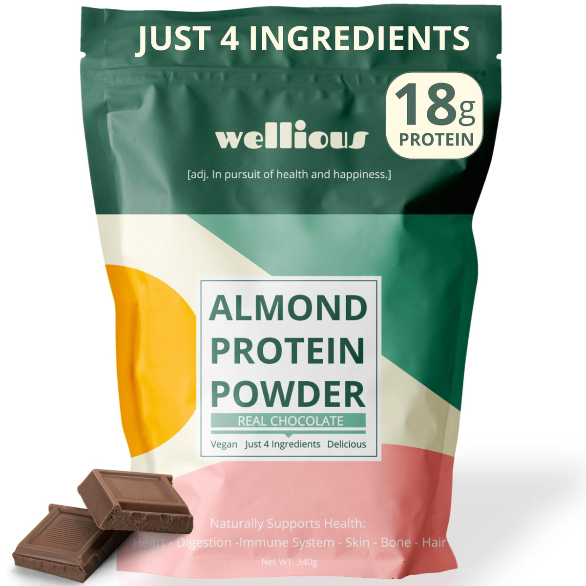 wellious Almond Protein Powder (Vanilla)