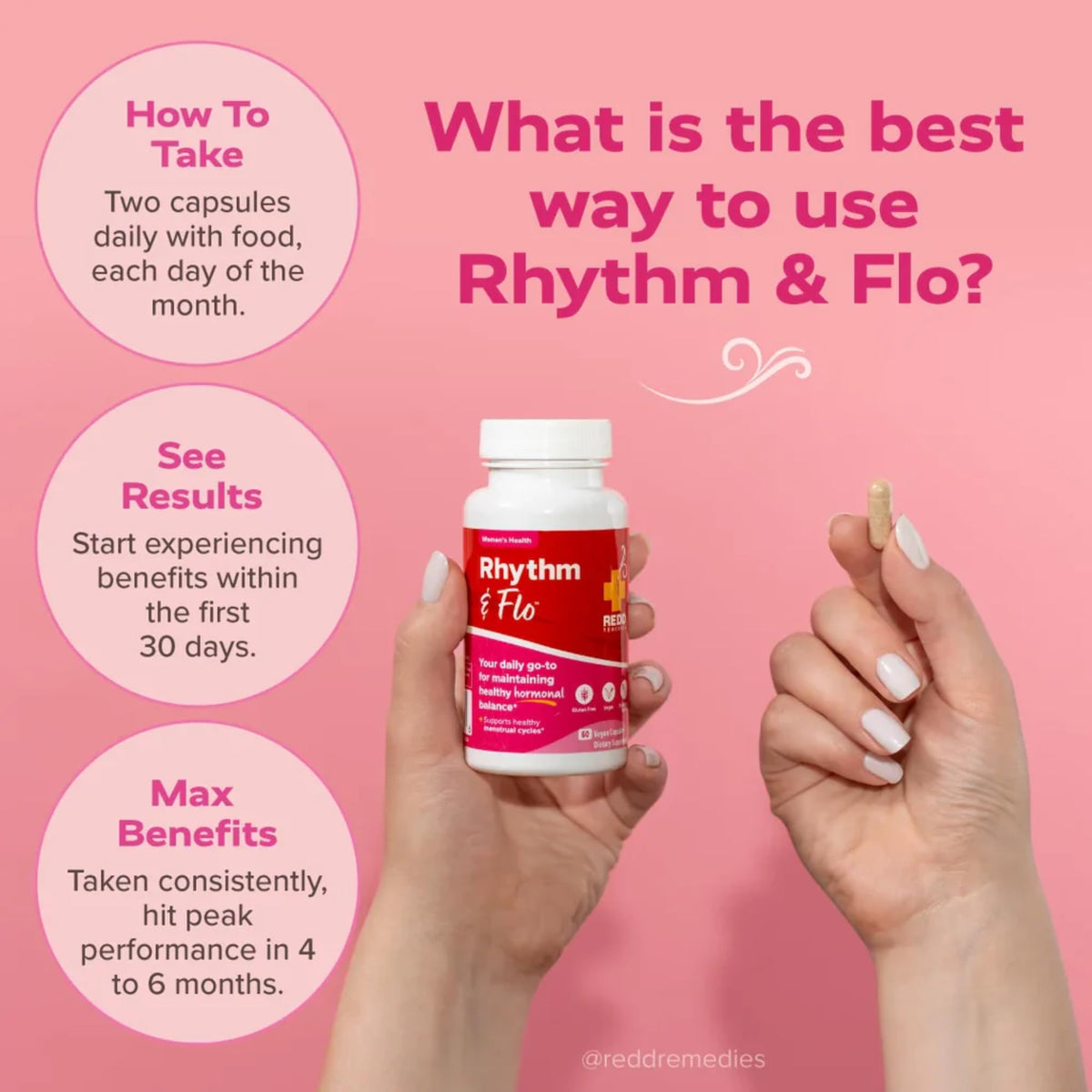 Redd Remedies Rhythm & Flo Hormonal Balance - 60 Capsules - image 5