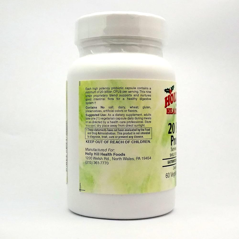 Holly Hill Health Foods 20 Billion CFU Probiotic - 60 Vegetarian Capsules - image 3