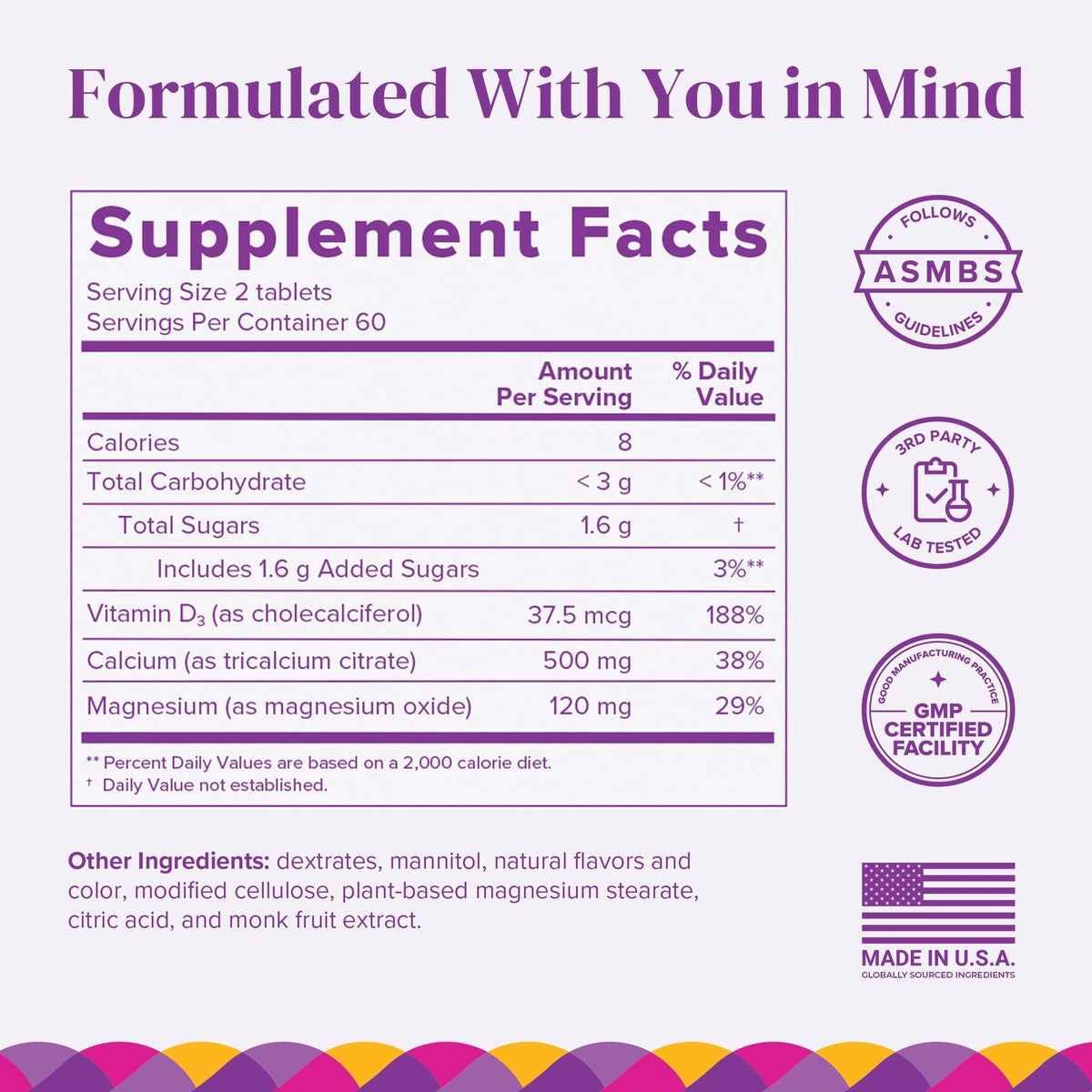 BariMelts Calcium Citrate with Vitamin D3 & Magnesium - 120 Tablets - image 2